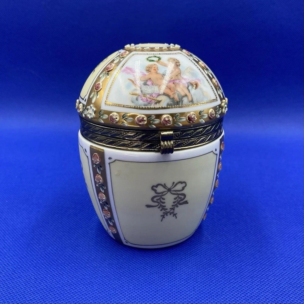 Vintage Vanity Box Ardalt Lenwile Porcelain Floral 5